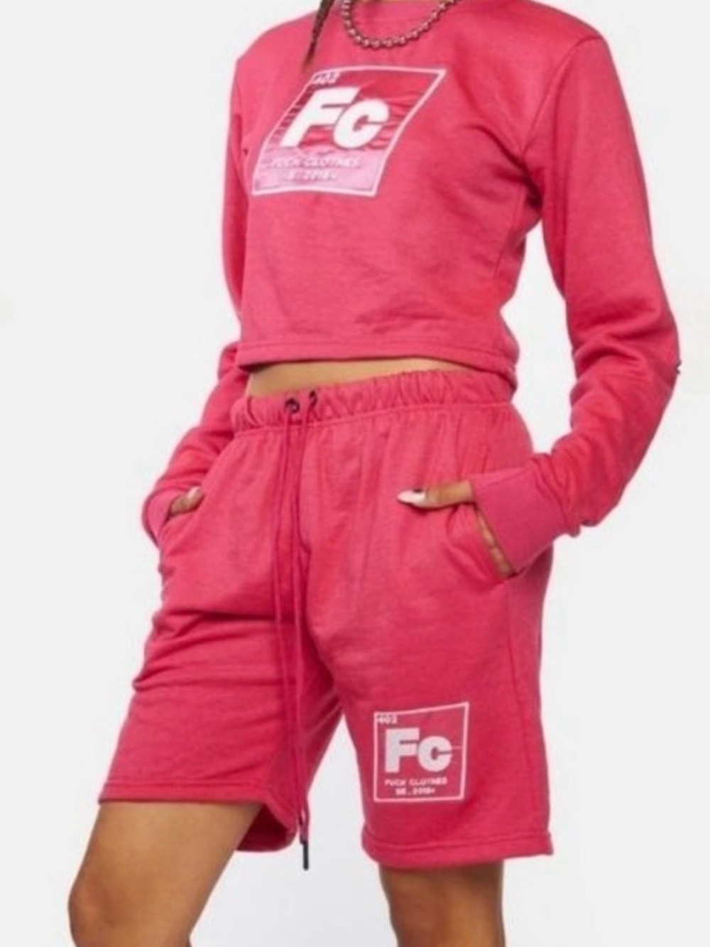 {NEW} Fück Clothes Pink Shorts Set | Slightly Cropped Soft Cotton M
